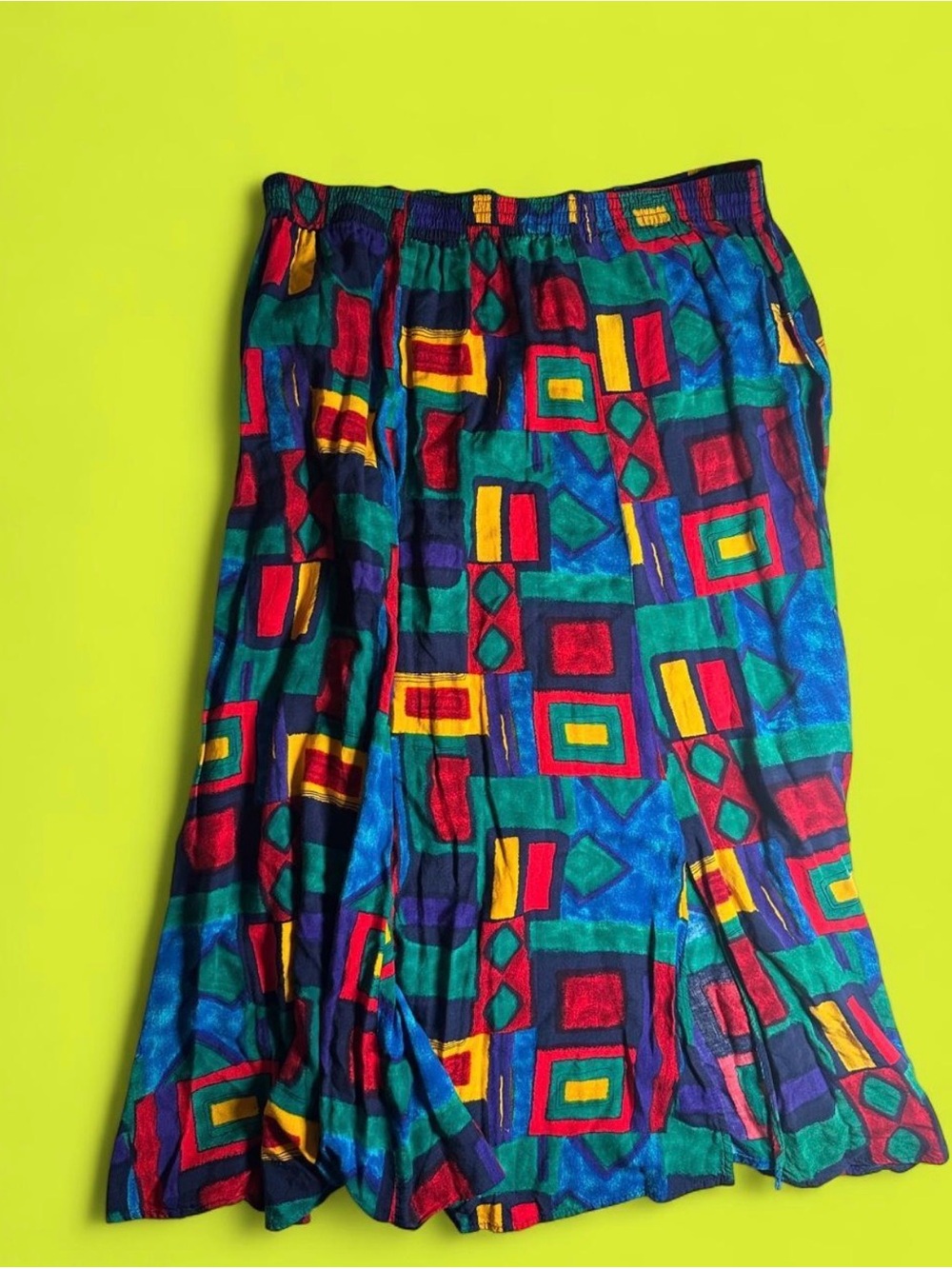 VTG 80s/90s Dera Lauren Abstract Geometric Midi Skirt Plus Size 1X